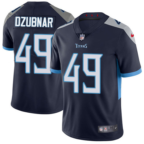 Personalized Titans #49 Nick Dzubnar Navy Blue Team Color Men’s Stitched NFL Untouchable Limited Jersey