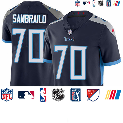 Personalized Titans #70 Ty Sambrailo Navy Blue Team Color Men’s Stitched NFL Untouchable Limited Jersey