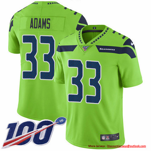 Personalized Seahawks #33 Jamal Adams Green Men’s Stitched NFL Limited Rush 100th Season Jersey