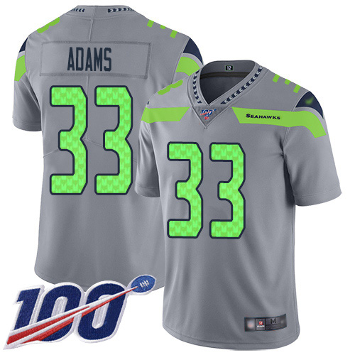 Personalized Seahawks #33 Jamal Adams Gray Men’s Stitched NFL Limited Inverted Legend 100th Season Jersey