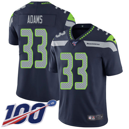 Personalized Seahawks #33 Jamal Adams Steel Blue Team Color Men’s Stitched NFL 100th Season Untouchable Limited Jersey