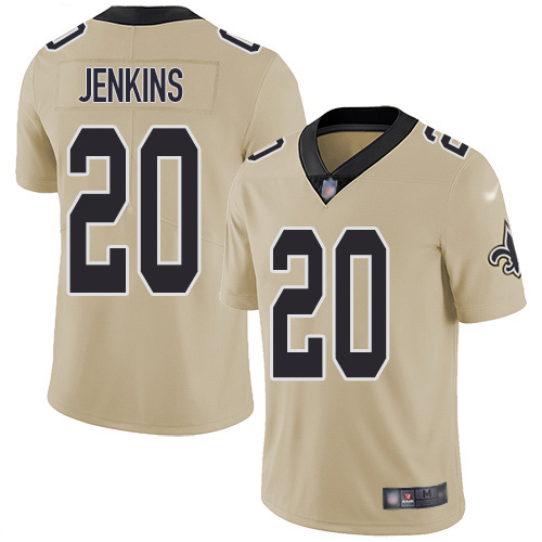 Personalized Saints #20 Janoris Jenkins Gold Men’s Stitched NFL Limited Inverted Legend Jersey