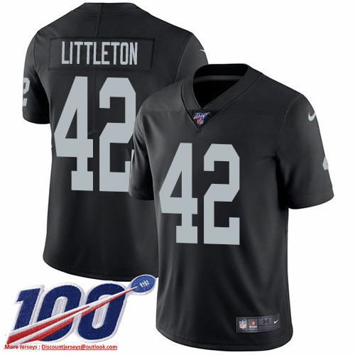 Personalized Raiders #42 Cory Littleton Black Team Color Men’s Stitched NFL 100th Season Untouchable Limited Jersey