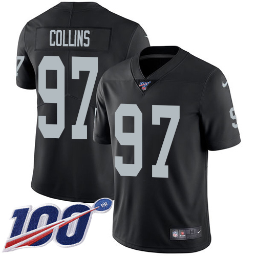 Personalized Raiders #97 Maliek Collins Black Team Color Men’s Stitched NFL 100th Season Untouchable Limited Jersey