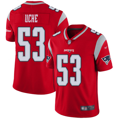 Personalized Patriots #53 Josh Uche Red Men’s Stitched NFL Limited Inverted Legend Jersey