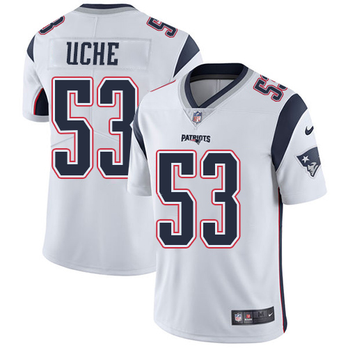 Personalized Patriots #53 Josh Uche White Men’s Stitched NFL Untouchable Limited Jersey