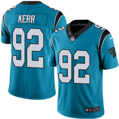 Personalized Panthers #92 Zach Kerr Blue Men’s Stitched NFL Limited Rush Jersey