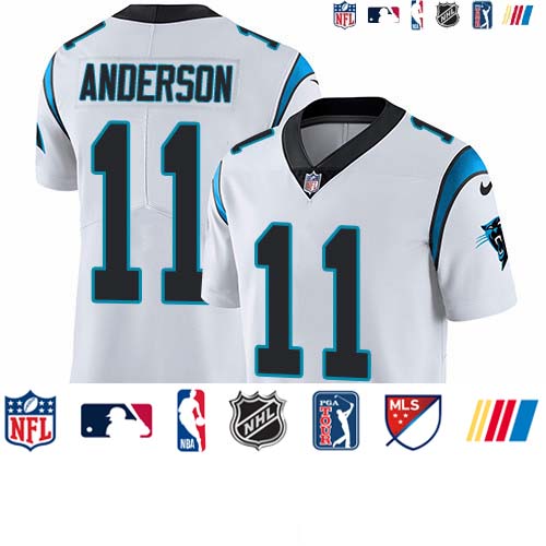 Personalized Panthers #11 Robby Anderson White Men’s Stitched NFL Untouchable Limited Jersey