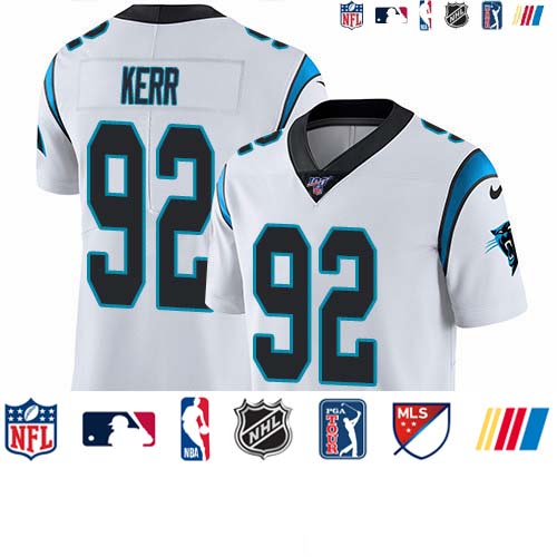 Personalized Panthers #92 Zach Kerr White Men’s Stitched NFL 100th Season Untouchable Limited Jersey