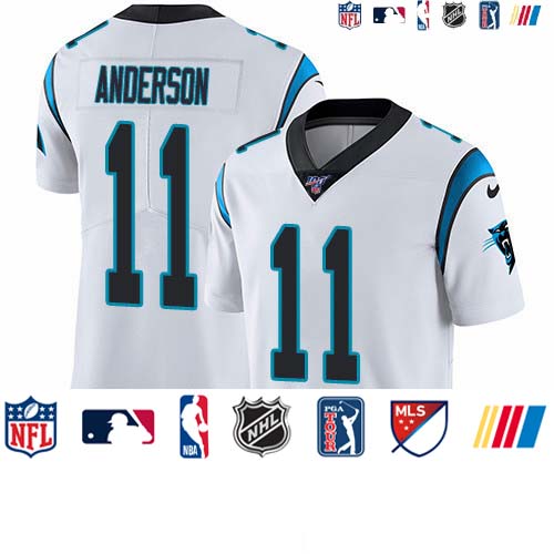 Personalized Panthers #11 Robby Anderson White Men’s Stitched NFL 100th Season Untouchable Limited Jersey