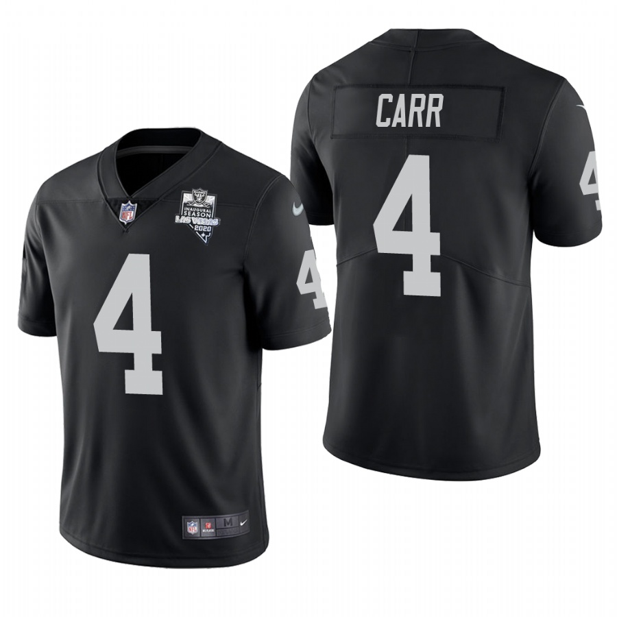 Personalized Las Vegas Raiders #4 Derek Carr Men’s 2020 Inaugural Season Limited NFL Jersey Black