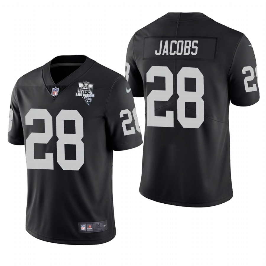 Personalized Las Vegas Raiders #28 Josh Jacobs Men’s 2020 Inaugural Season Limited NFL Jersey Black