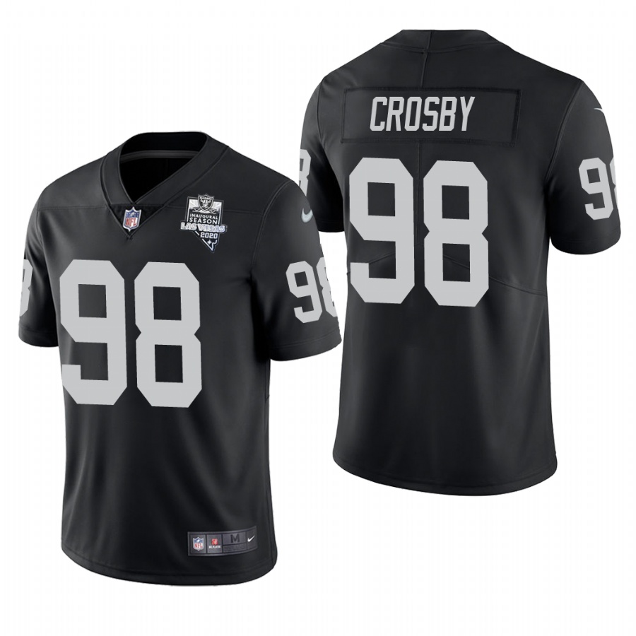 Personalized Las Vegas Raiders #98 Maxx Crosby Men’s 2020 Inaugural Season Limited NFL Jersey Black