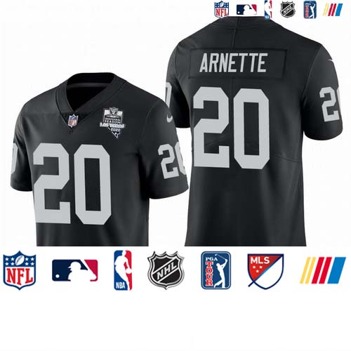 Personalized Las Vegas Raiders #20 Damon Arnette Men’s 2020 Inaugural Season Limited NFL Jersey Black