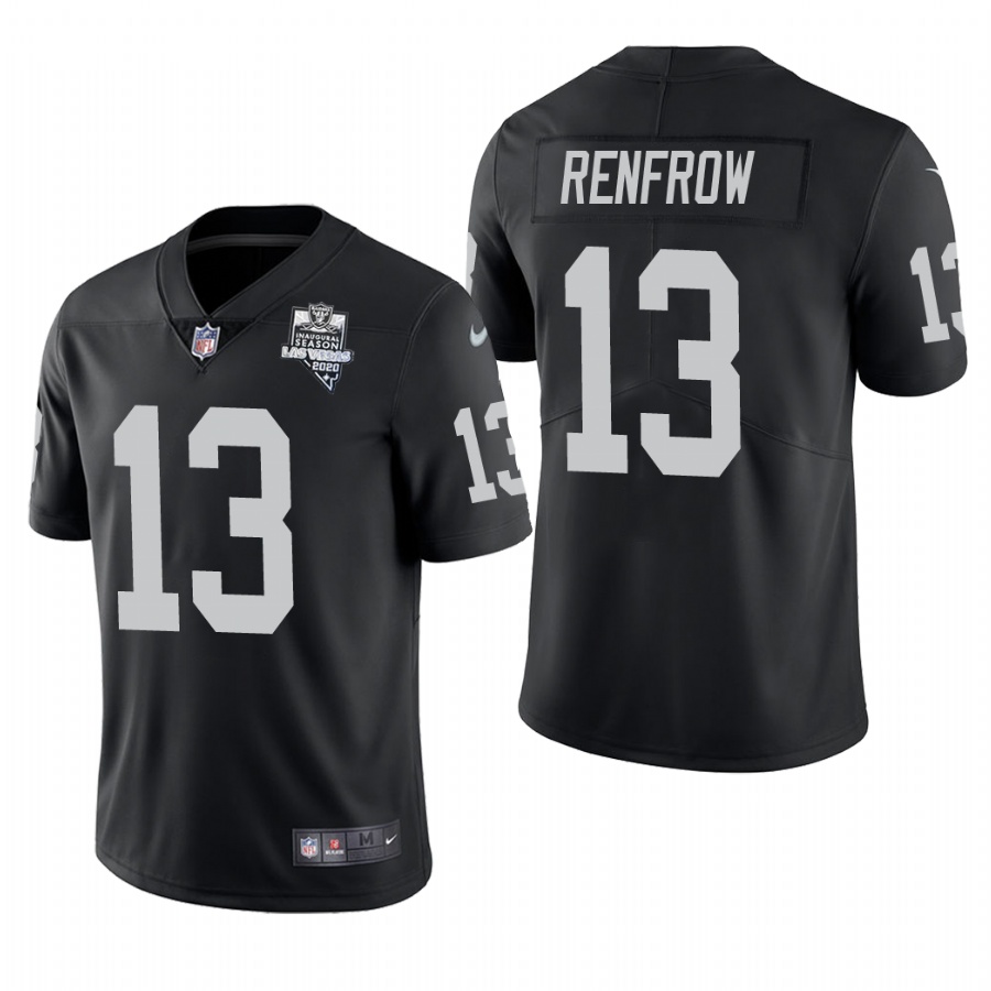 Personalized Las Vegas Raiders #13 Hunter Renfrow Men’s 2020 Inaugural Season Limited NFL Jersey Black