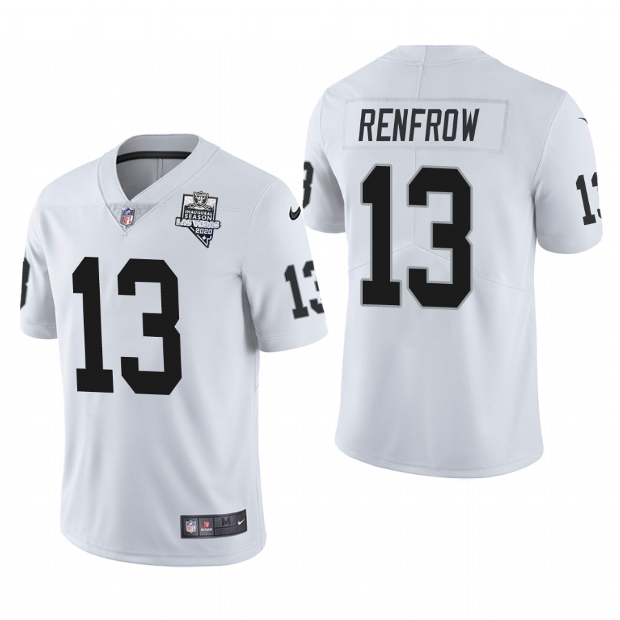 Personalized Las Vegas Raiders #13 Hunter Renfrow Men’s 2020 Inaugural Season Limited NFL Jersey White