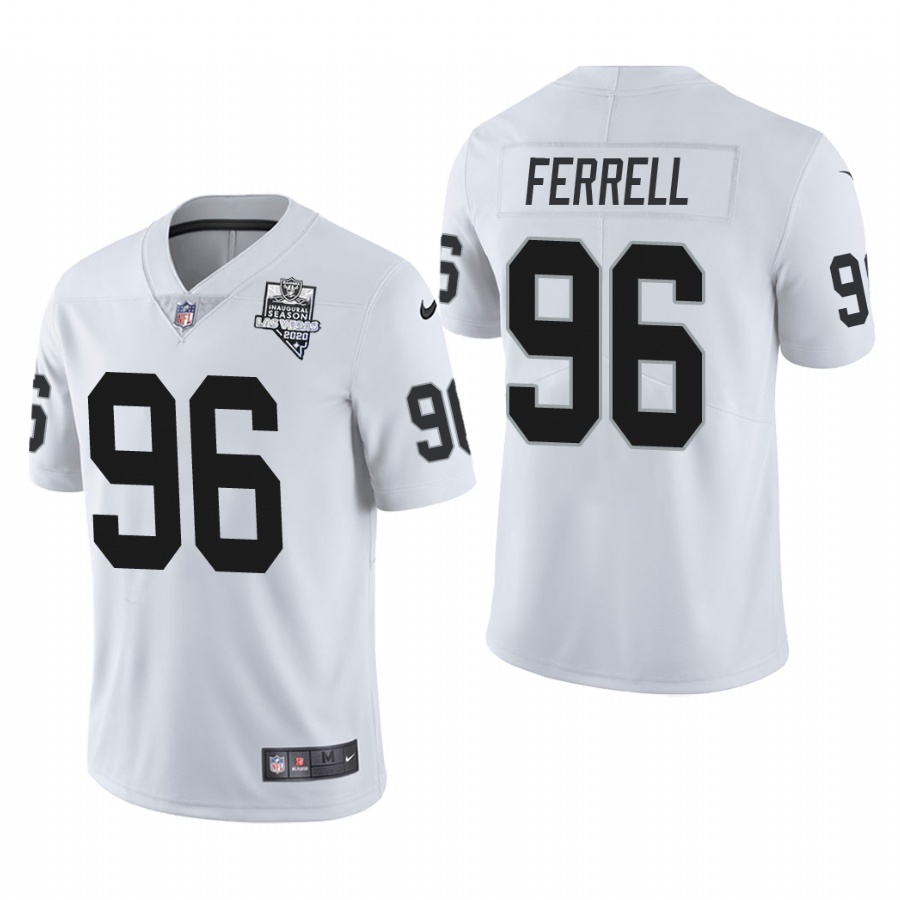 Personalized Las Vegas Raiders #96 Clelin Ferrell Men’s 2020 Inaugural Season Limited NFL Jersey White