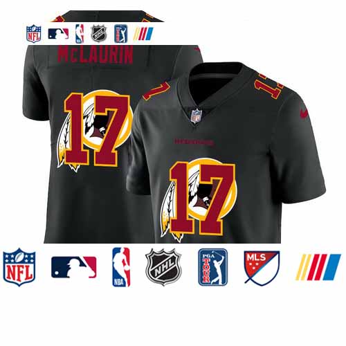 Personalized Washington Redskins #17 Terry McLaurin Men’s Team Logo Dual Overlap Limited NFL Jersey Black