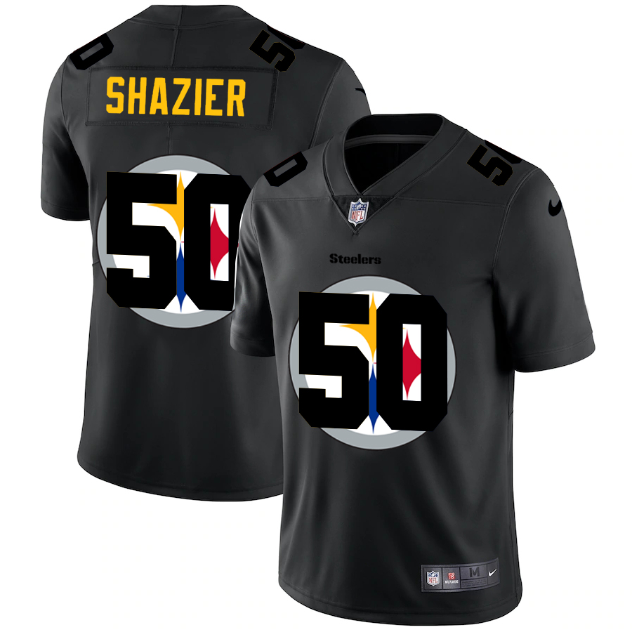 Personalized Pittsburgh Steelers #50 Ryan Shazier Men’s Team Logo Dual Overlap Limited NFL Jersey Black