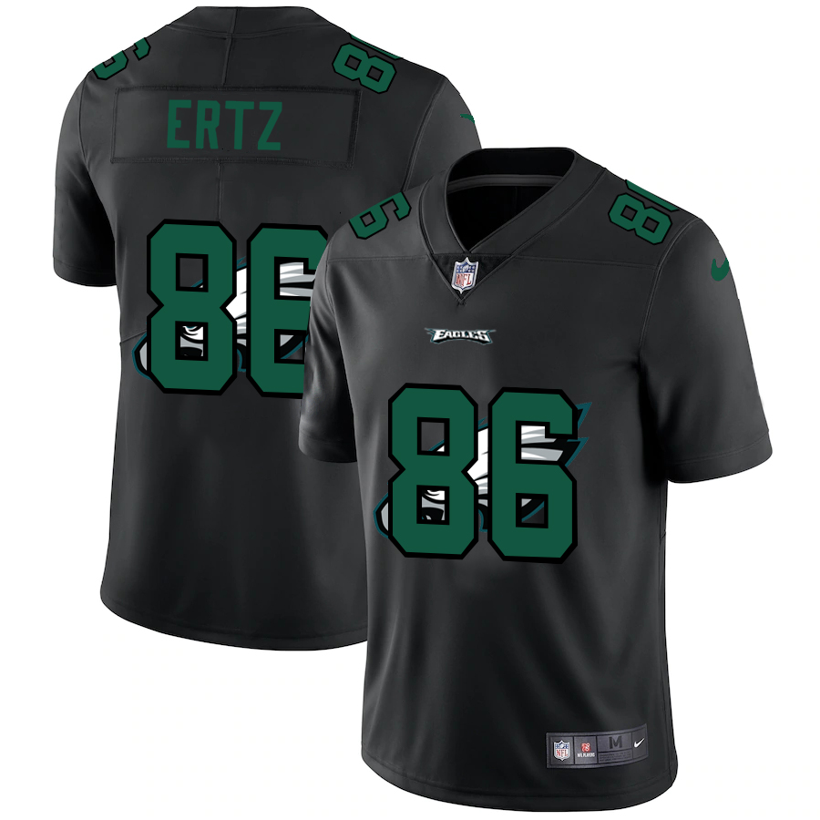 Personalized Philadelphia Eagles #86 Zach Ertz Men’s Team Logo Dual Overlap Limited NFL Jersey Black