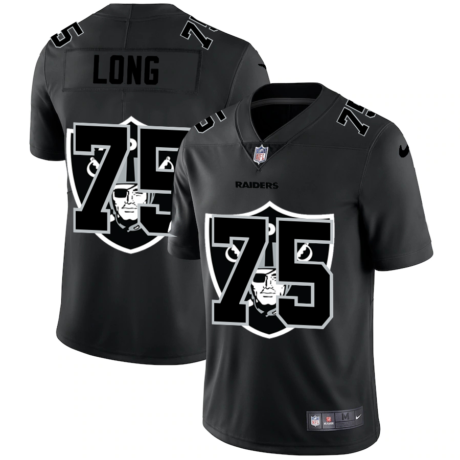 Personalized Las Vegas Raiders #75 Howie Long Men’s Team Logo Dual Overlap Limited NFL Jersey Black