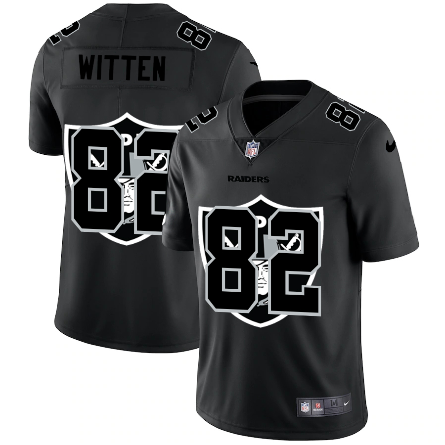 Personalized Las Vegas Raiders #82 Jason Witten Men’s Team Logo Dual Overlap Limited NFL Jersey Black