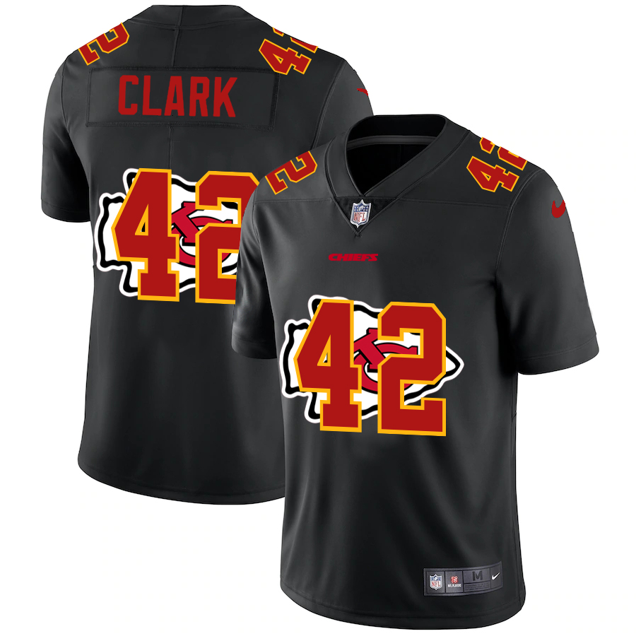 Personalized Kansas City Chiefs #42 Anthony Sherman Men’s Team Logo Dual Overlap Limited NFL Jersey Black