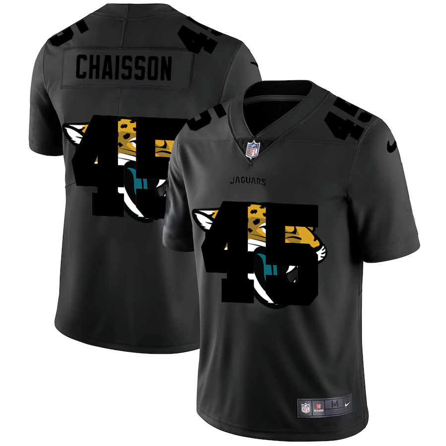 Personalized Jacksonville Jaguars #45 K’Lavon Chaisson Men’s Team Logo Dual Overlap Limited NFL Jersey Black