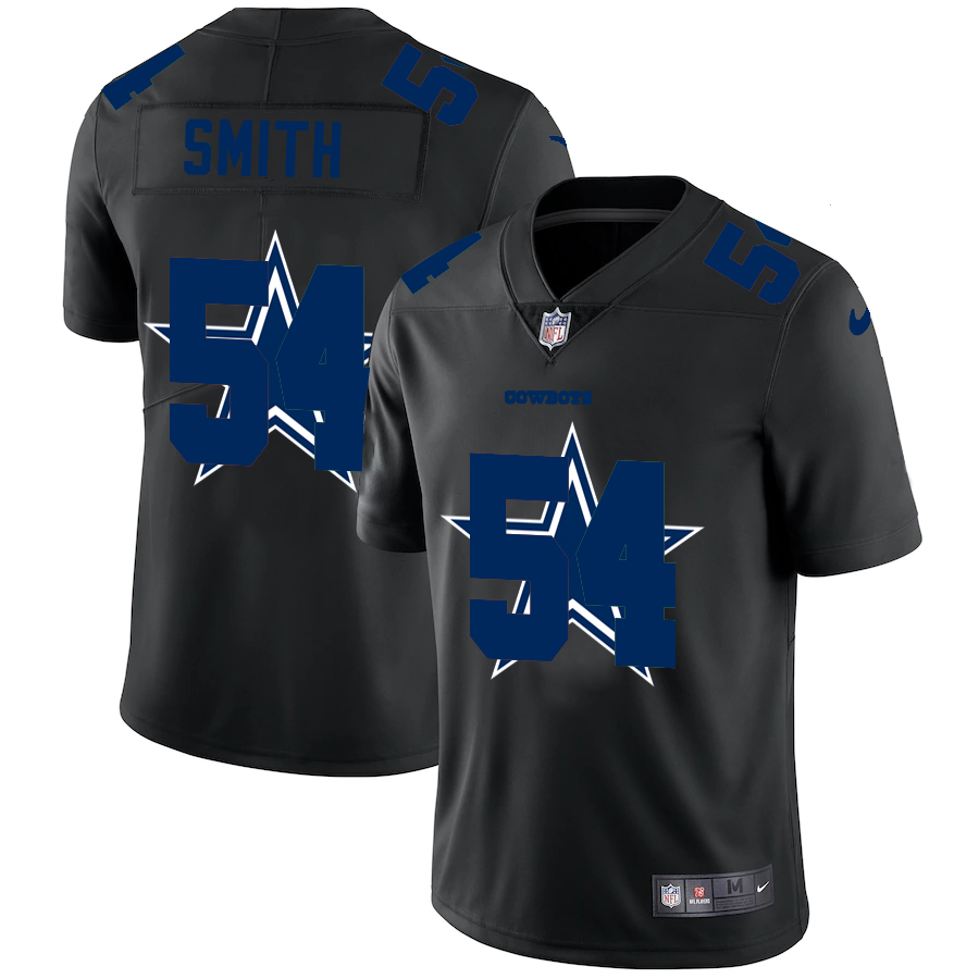 Personalized Dallas Cowboys #54 Jaylon Smith Men’s Team Logo Dual Overlap Limited NFL Jersey Black