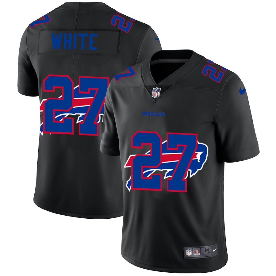 Personalized Buffalo Bills #27 Tre’Davious White Men’s Team Logo Dual Overlap Limited NFL Jersey Black