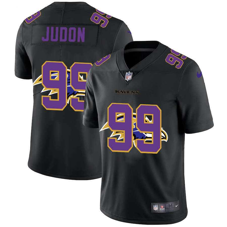 Personalized Baltimore Ravens #99 Matthew Judon Men’s Team Logo Dual Overlap Limited NFL Jersey Black