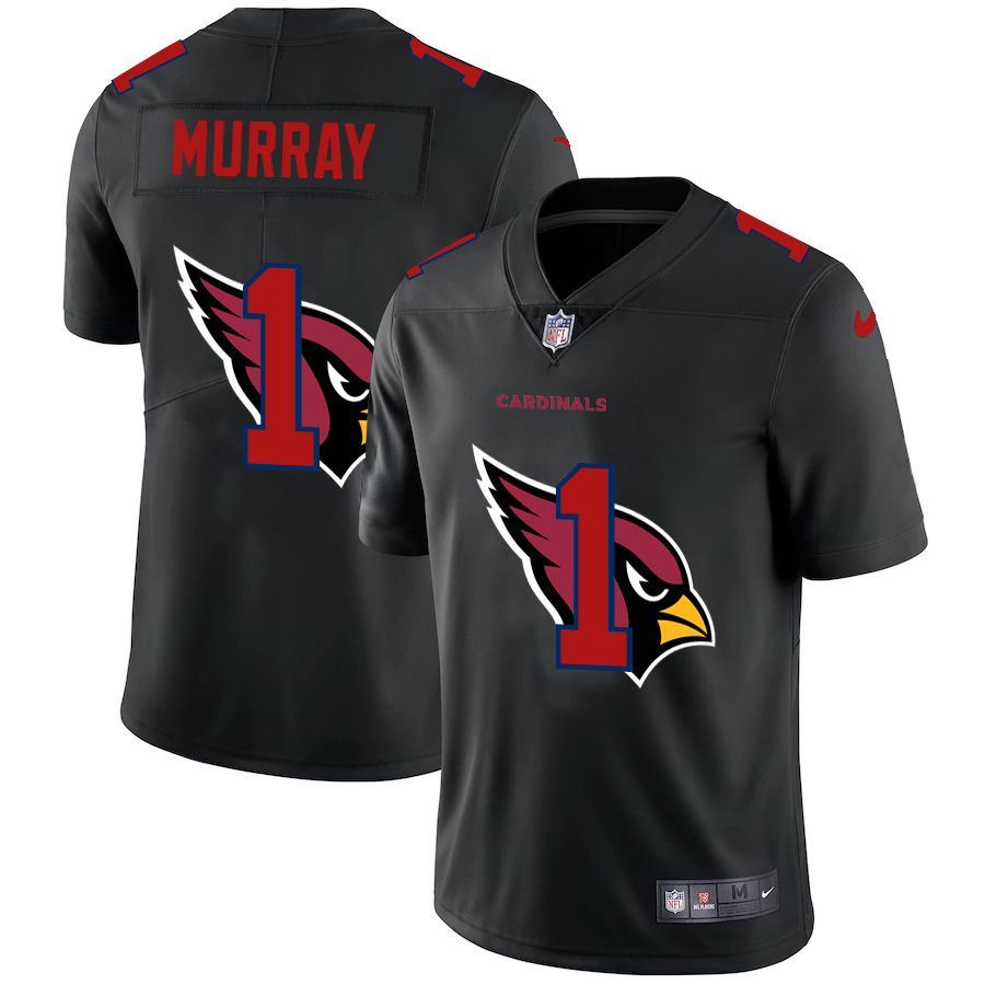 Personalized Arizona Cardinals #1 Kyler Murray Men’s Team Logo Dual Overlap Limited NFL Jersey Black