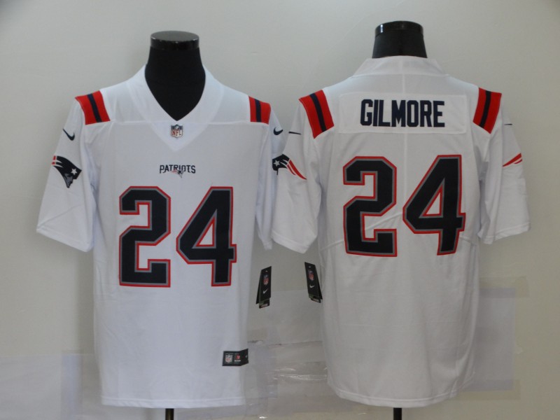 Personalized Patriots 24 Stephon Gilmore White New Untouchable Limited Jersey