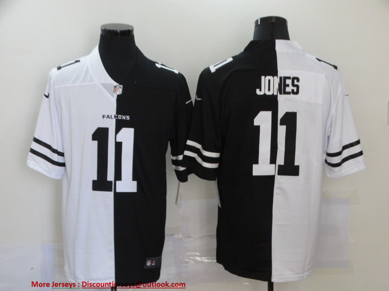 Personalized Falcons 11 Julio Jones Black And White Split Untouchable Limited Jersey