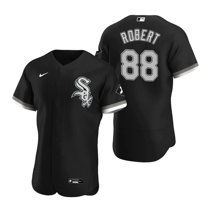 Personalized White Sox 88 Luis Robert Black 2020 Flexbase Jersey