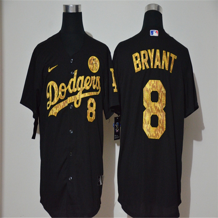 Personalized Dodgers 8 Kobe Bryant Black Gold 2020 KB Cool Base Jersey