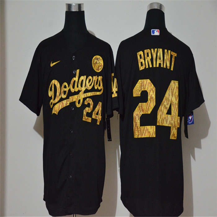 Personalized Dodgers 24 Kobe Bryant Black Gold 2020 KB Cool Base Jersey