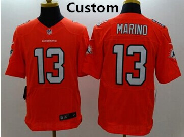 Personalized Custom Dolphins Orange elite jersey