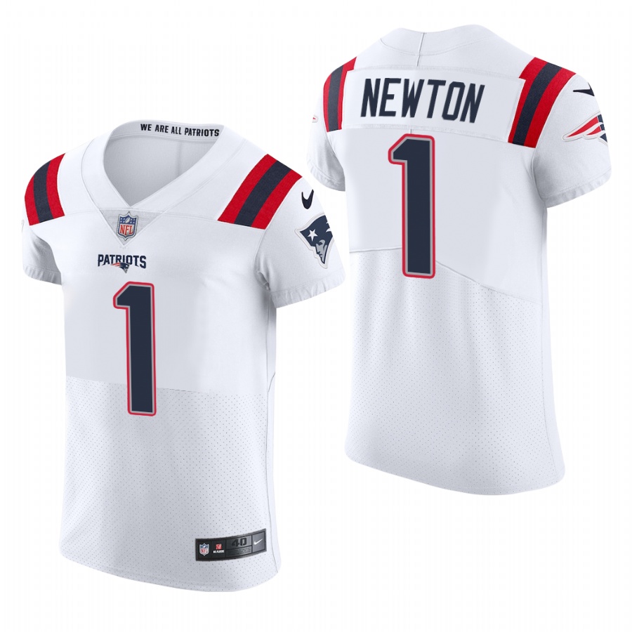 Personalized New England Patriots #1 Cam Newton Men’s White Team Color Men’s Stitched NFL 2020 Untouchable Elite Jersey