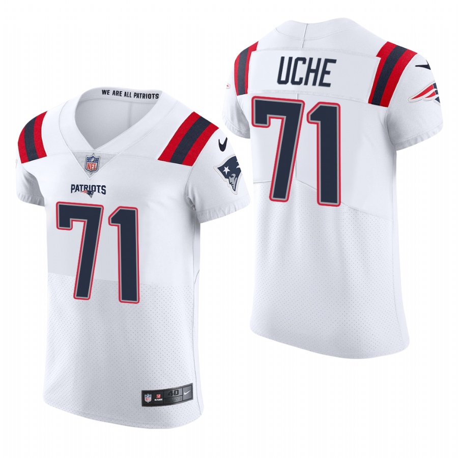 Personalized New England Patriots #71 Josh Uche Men’s White Team Color Men’s Stitched NFL 2020 Untouchable Elite Jersey