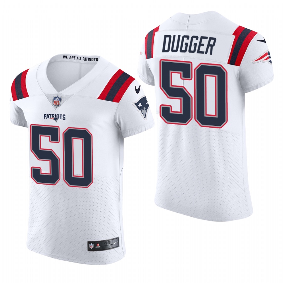 Personalized New England Patriots #50 Kyle Dugger Men’s White Team Color Men’s Stitched NFL 2020 Untouchable Elite Jersey