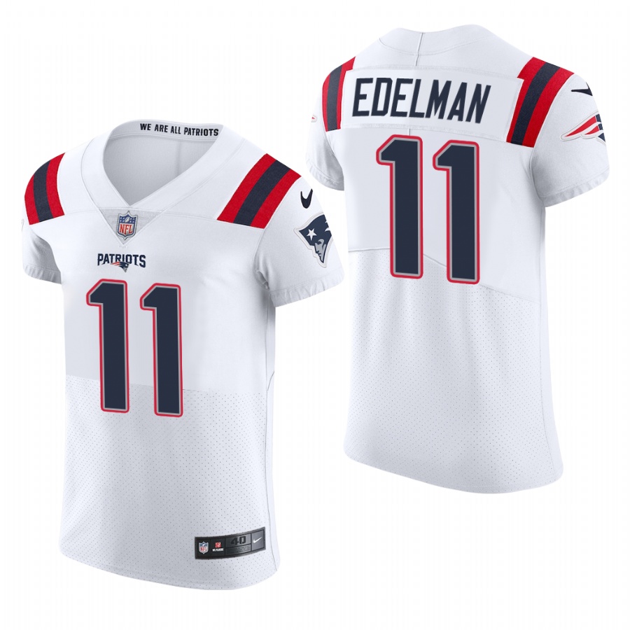 Personalized New England Patriots #11 Julian Edelman Men’s White Team Color Men’s Stitched NFL 2020 Untouchable Elite Jersey