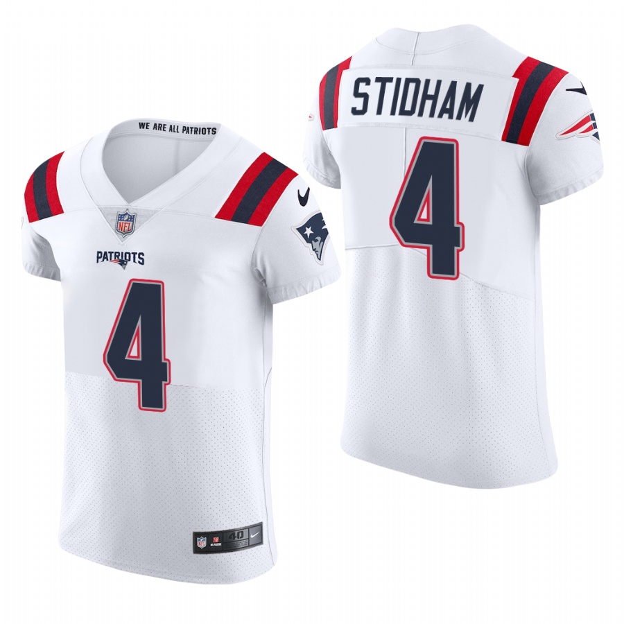 Personalized New England Patriots #4 Jarrett Stidham Men’s White Team Color Men’s Stitched NFL 2020 Untouchable Elite Jersey