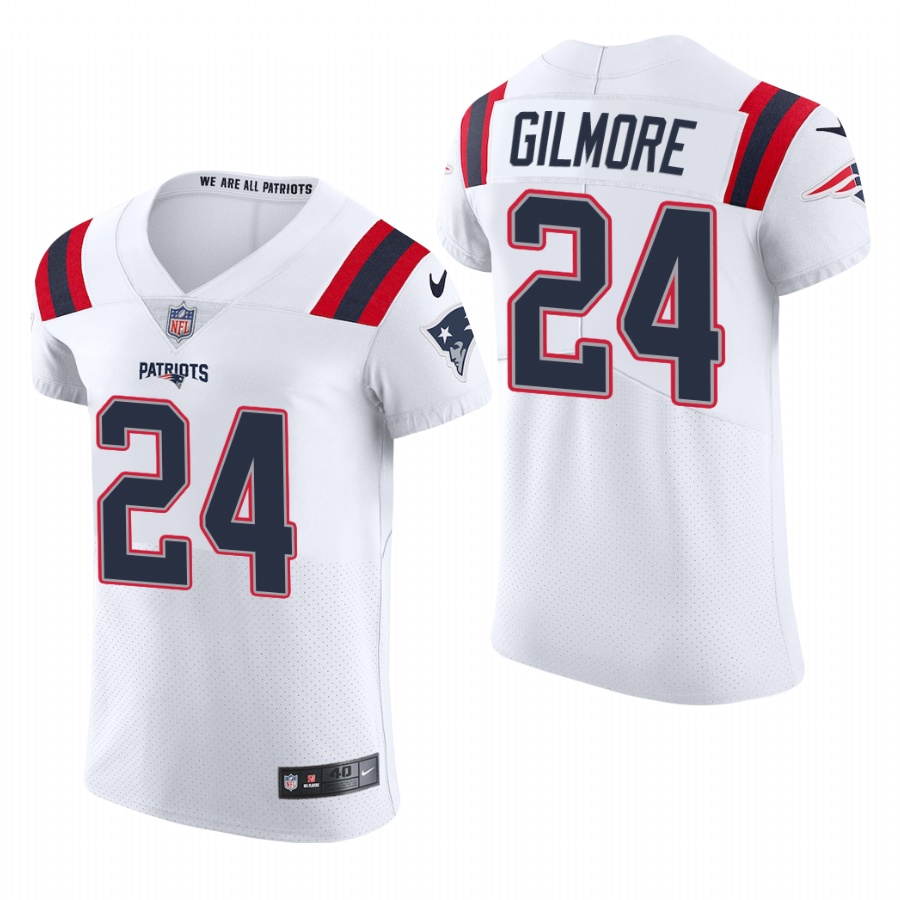 Personalized New England Patriots #24 Stephon Gilmore Men’s White Team Color Men’s Stitched NFL 2020 Untouchable Elite Jersey