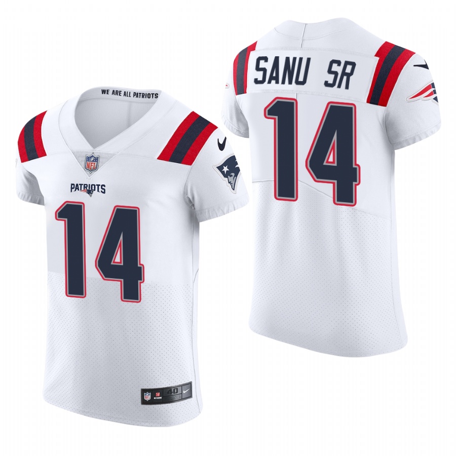 Personalized New England Patriots #14 Mohamed Sanu Sr. Men’s White Team Color Men’s Stitched NFL 2020 Untouchable Elite Jersey
