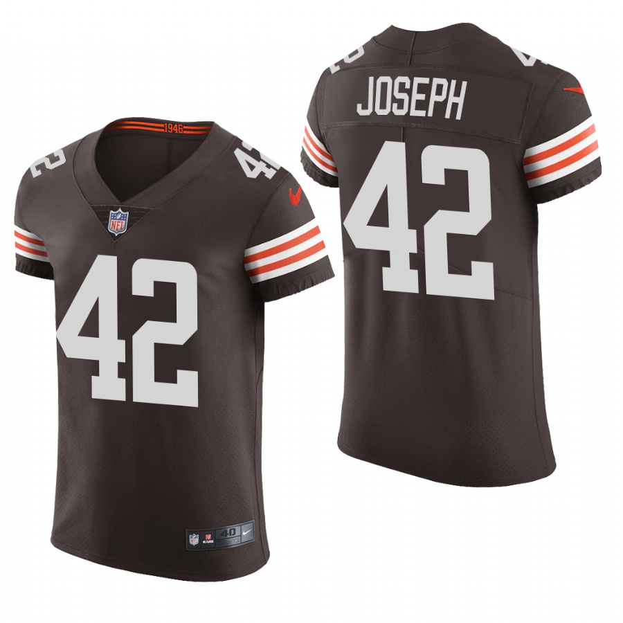 Personalized Cleveland Browns #42 Karl Joseph Men’s Brwon Team Color Men’s Stitched NFL 2020 Untouchable Elite Jersey