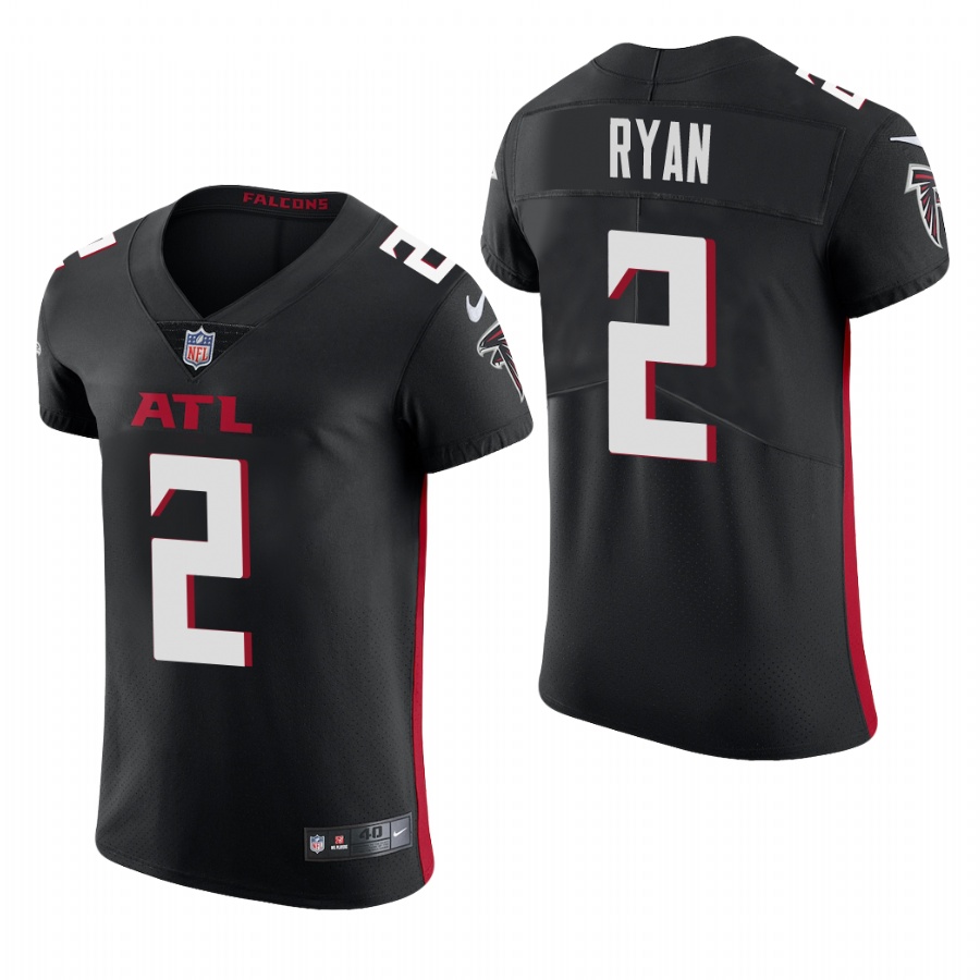 Personalized Atlanta Falcons #2 Matt Ryan Men’s Black Team Color Men’s Stitched NFL 2020 Untouchable Elite Jersey