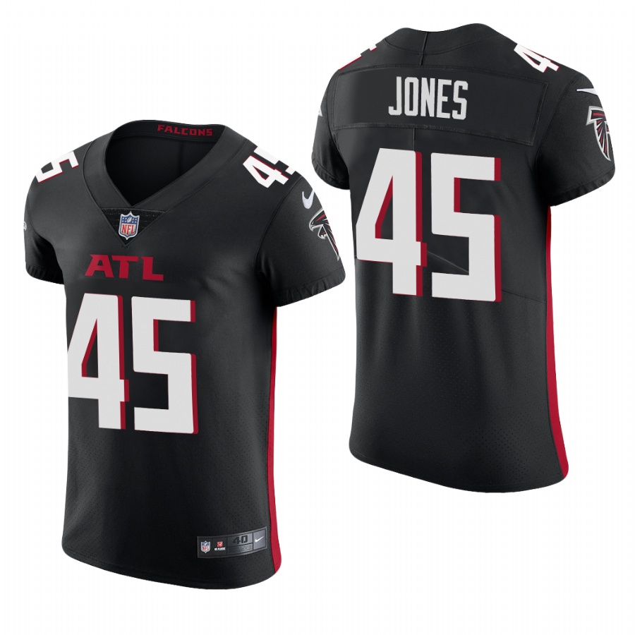 Personalized Atlanta Falcons #45 Deion Jones Men’s Black Team Color Men’s Stitched NFL 2020 Untouchable Elite Jersey
