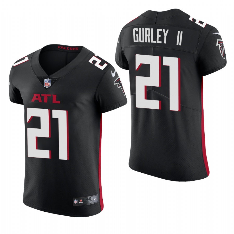 Personalized Atlanta Falcons #21 Todd Gurley II Men’s Black Team Color Men’s Stitched NFL 2020 Untouchable Elite Jersey