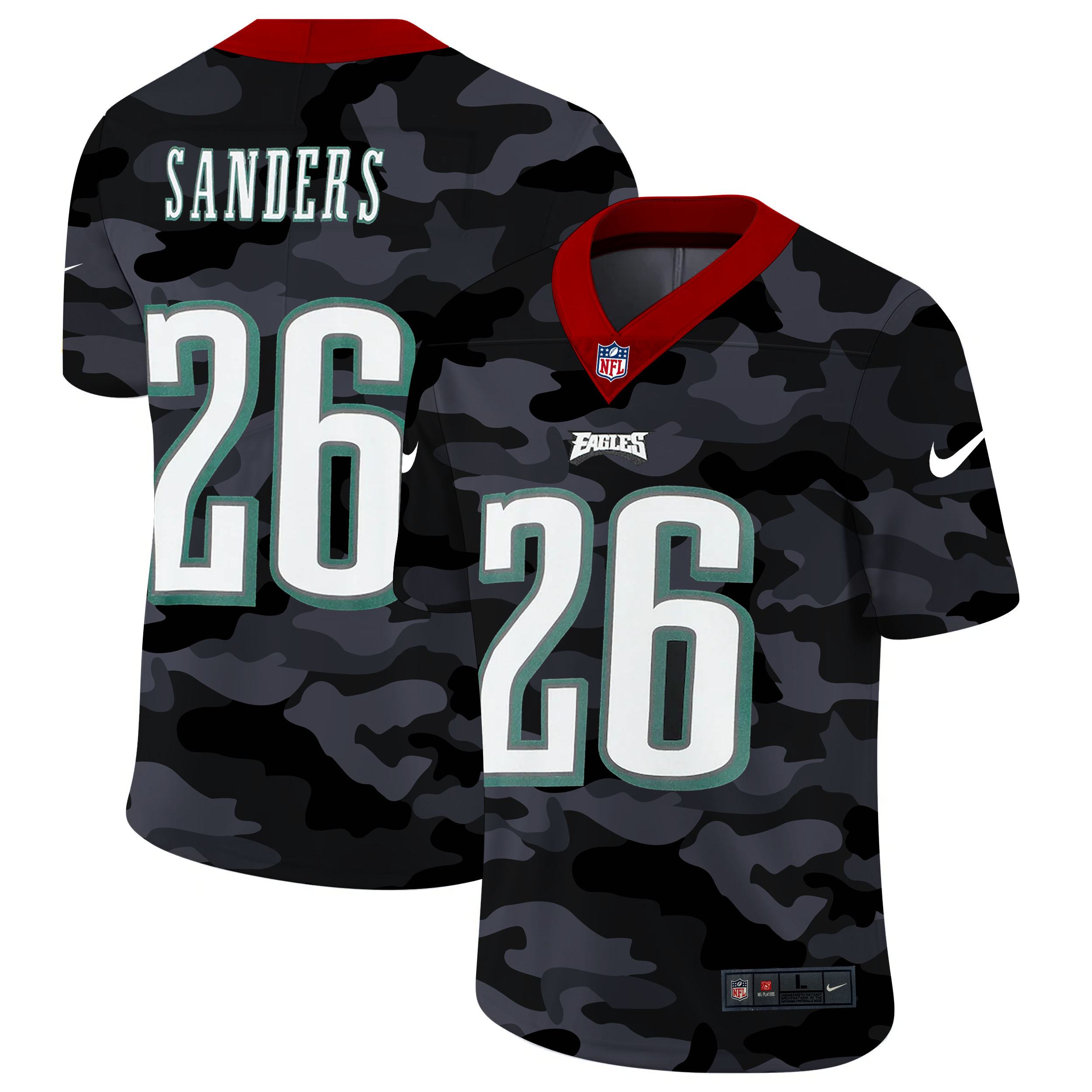 Personalized Philadelphia Eagles #26 Miles Sanders Men’s 2020 Black CAMO Untouchable Limited Stitched NFL Jersey